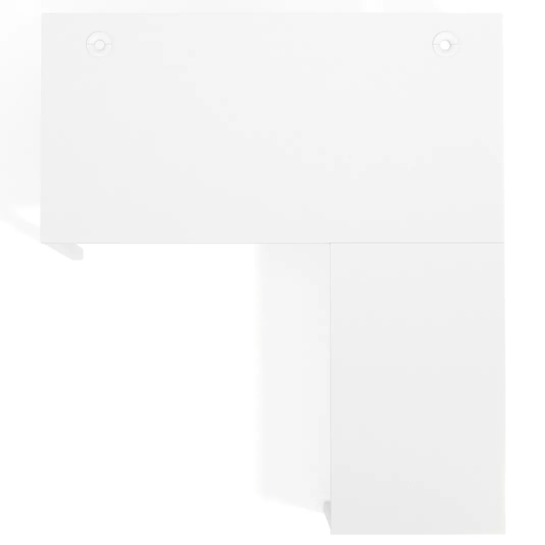 Mesa de oficina en L Kube fondo 80cm con ala, estructura blanca