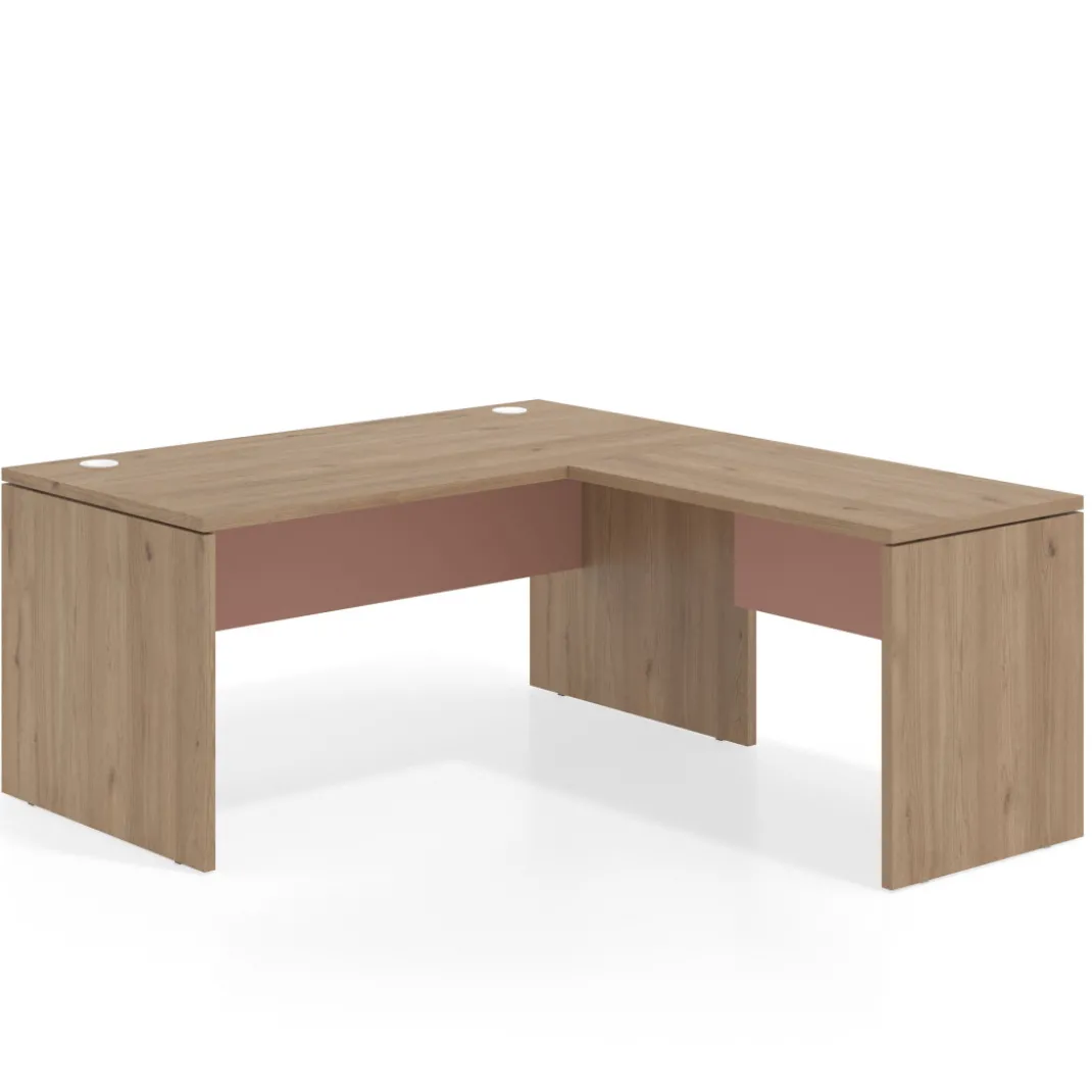 Mesa de Oficina en L Work Plus fondo 80 estructura naturale