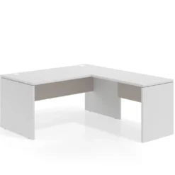 Mesa de Oficina en L Work Plus fondo 80 estructura blanco mate