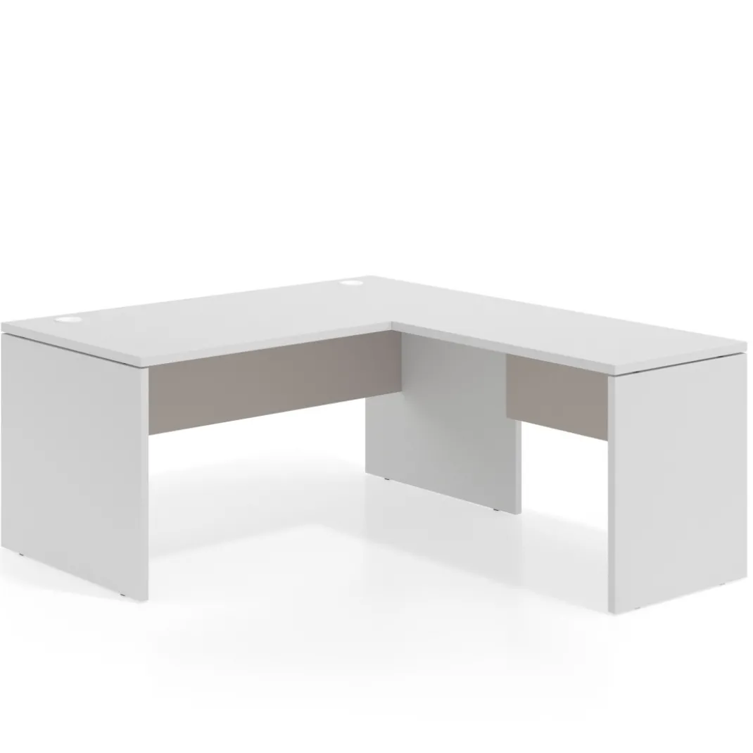 Mesa de Oficina en L Work Plus fondo 80 estructura blanco mate