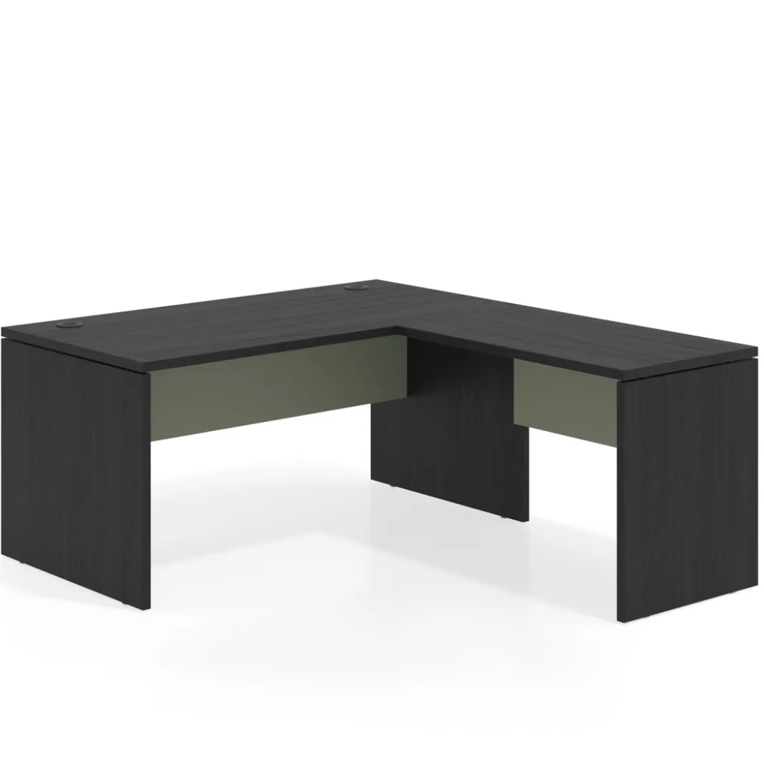 Mesa de Oficina en L Work Plus fondo 80 estructura bocamina