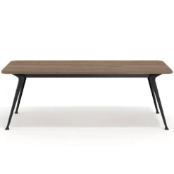 Mesa de oficina gran formato Tekno, fondo 100, patas aluminio inyectado, estructura negra