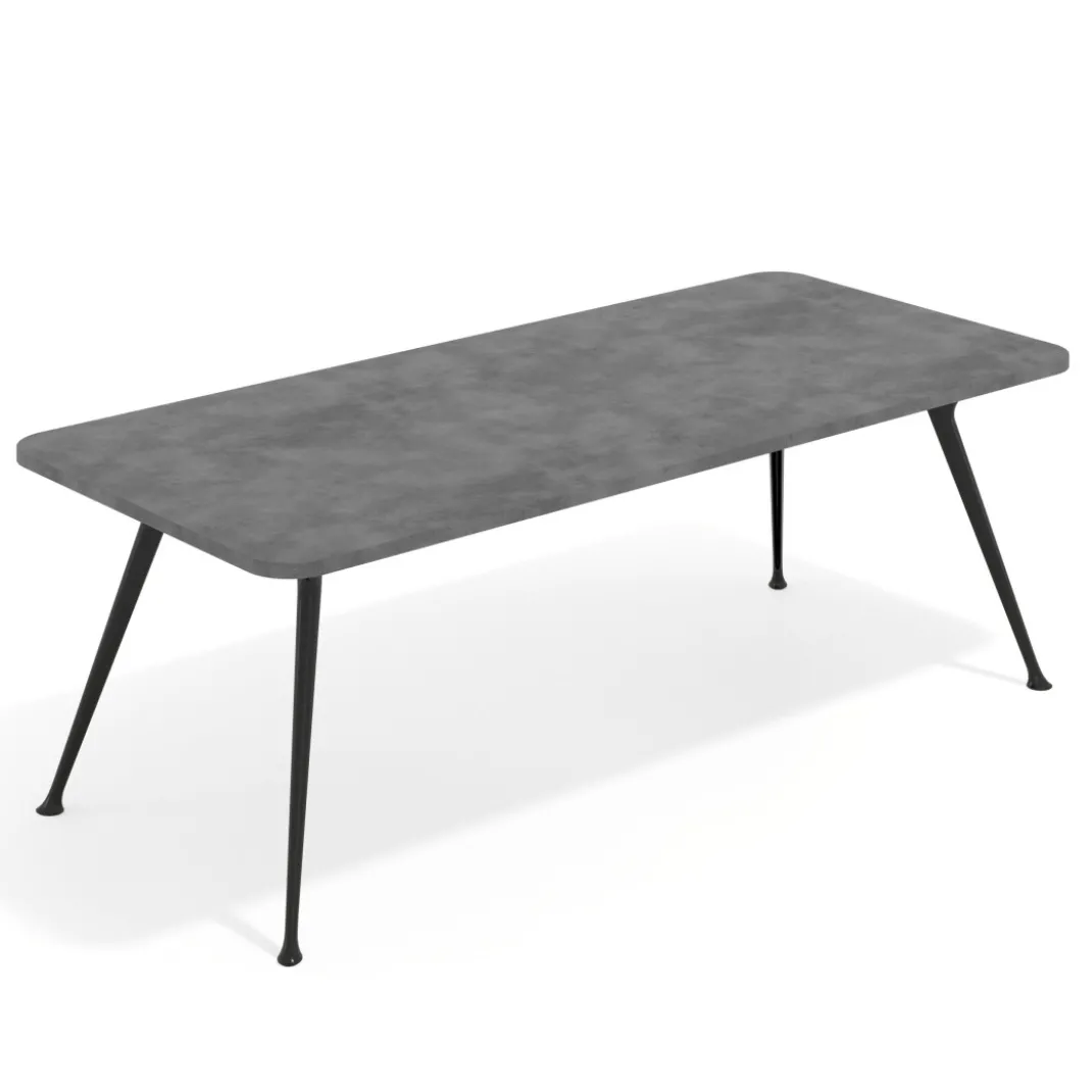Mesa de oficina gran formato Tekno, fondo 100, patas aluminio inyectado, estructura negra
