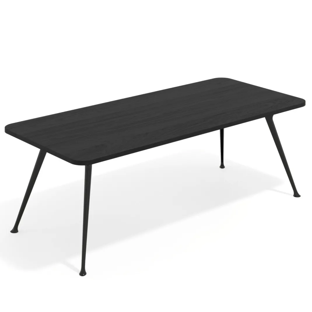 Mesa de oficina gran formato Tekno, fondo 100, patas aluminio inyectado, estructura negra