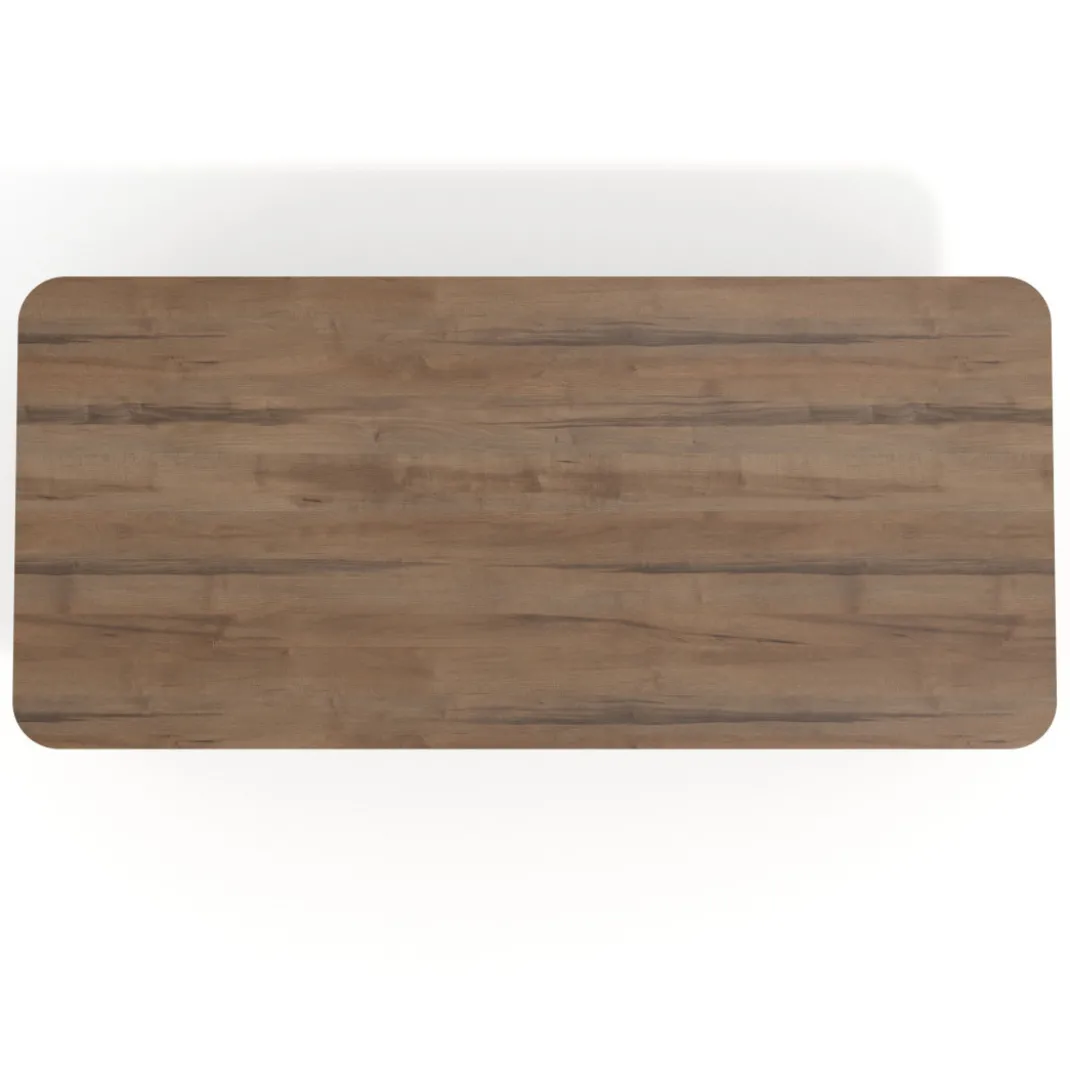 Mesa de oficina gran formato Tekno, fondo 100, patas aluminio inyectado, estructura negra