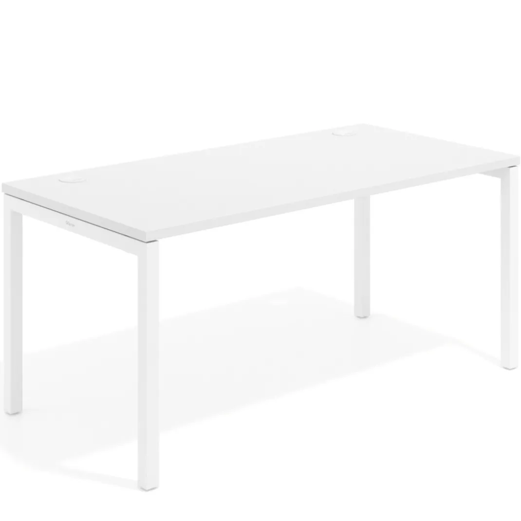 Mesa de oficina Kube fondo 80cm estructura blanca