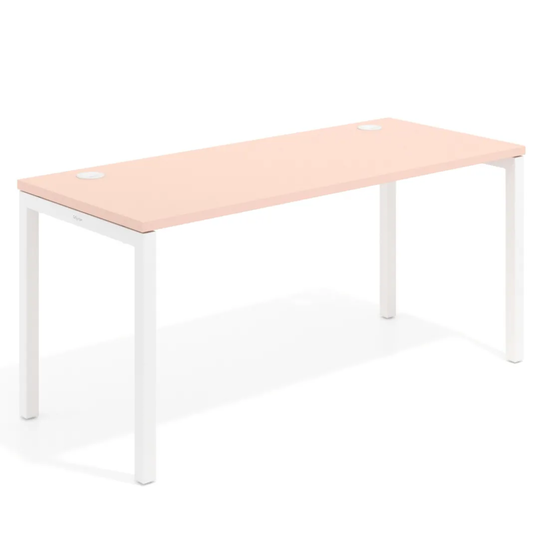 Mesa de oficina Kube fondo 68cm estructura blanca