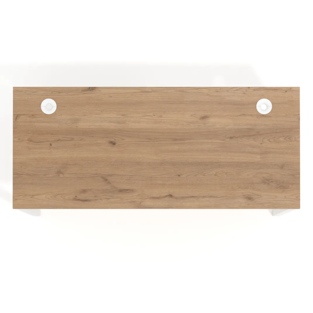Mesa de oficina Kube fondo 68cm estructura blanca