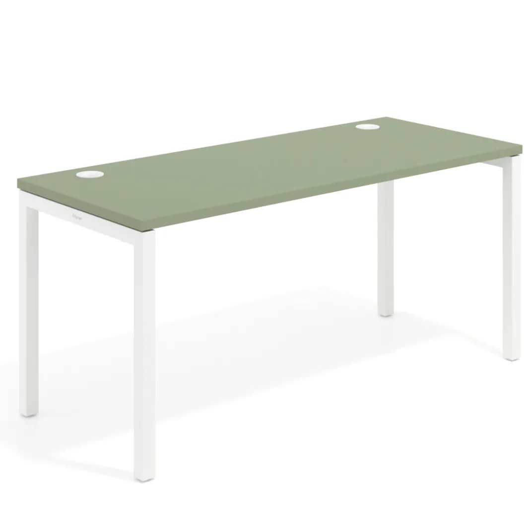 Mesa de oficina Kube fondo 68cm estructura blanca