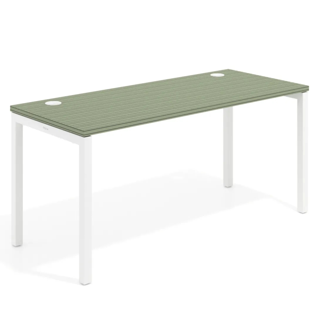 Mesa de oficina Kube fondo 68cm estructura blanca