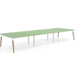 Mesa de oficina multipuesto Arki triple, fondo 166 cm, sobre recto