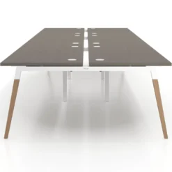 Mesa de oficina multipuesto Arki triple, fondo 166 cm, sobre recto