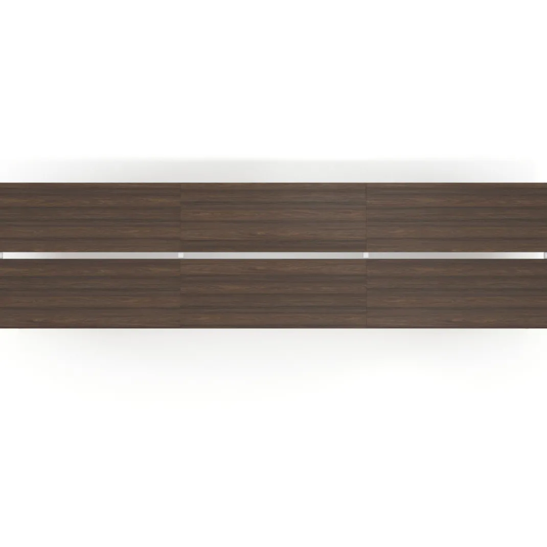 Mesa de oficina multipuesto Arki triple, fondo 126 cm, patas de madera