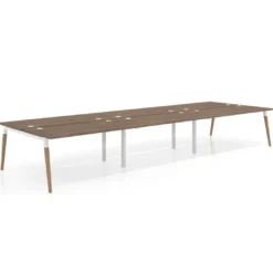 Mesa de oficina multipuesto Arki triple, fondo 166 cm, sobre recto