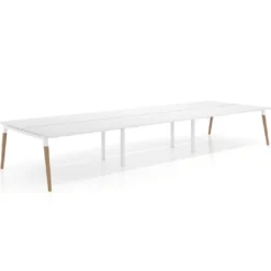 Mesa de oficina multipuesto Arki triple, fondo 166 cm, sobre recto
