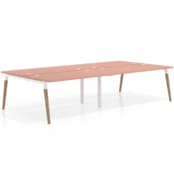 Mesa de oficina multipuesto Arki doble, fondo 166 cm, sobre recto