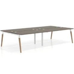 Mesa de oficina multipuesto Arki doble, fondo 166 cm, sobre recto