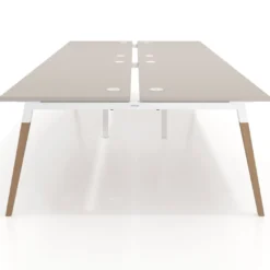Mesa de oficina multipuesto Arki doble, fondo 166 cm, sobre recto