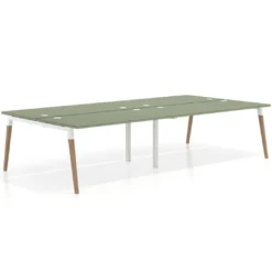 Mesa de oficina multipuesto Arki doble, fondo 166 cm, sobre recto