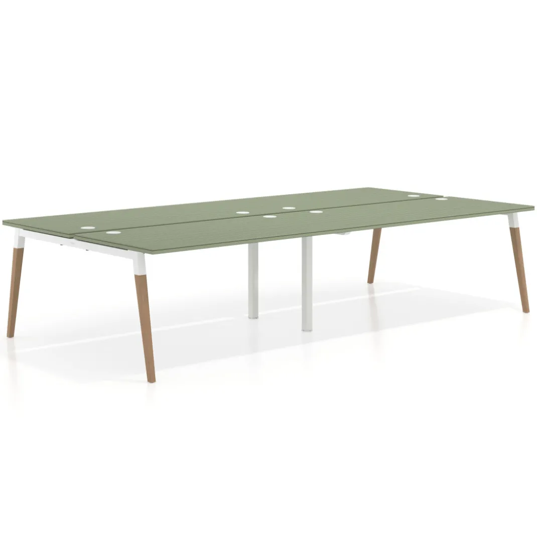 Mesa de oficina multipuesto Arki doble, fondo 166 cm, sobre recto