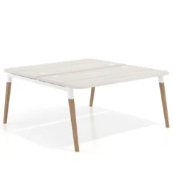 Mesa de oficina multipuesto Arki fondo 166 cm, sobre curvo