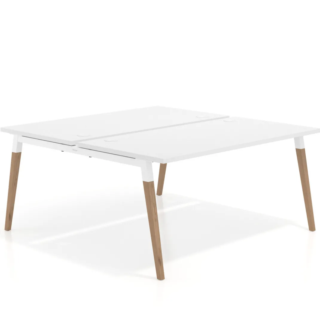 Mesa de oficina multipuesto Arki fondo 166 cm, sobre recto