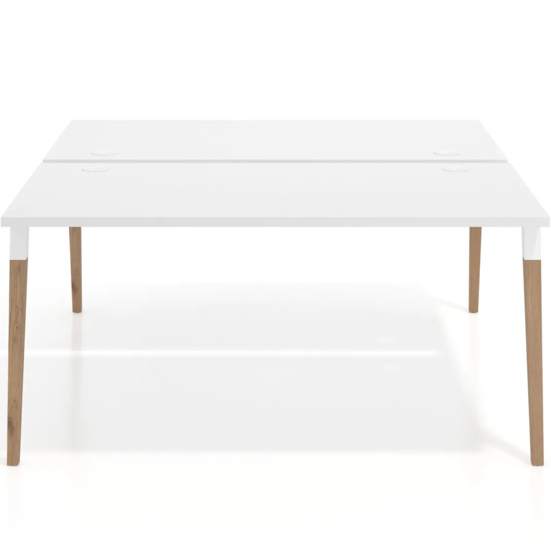 Mesa de oficina multipuesto Arki fondo 166 cm, sobre recto