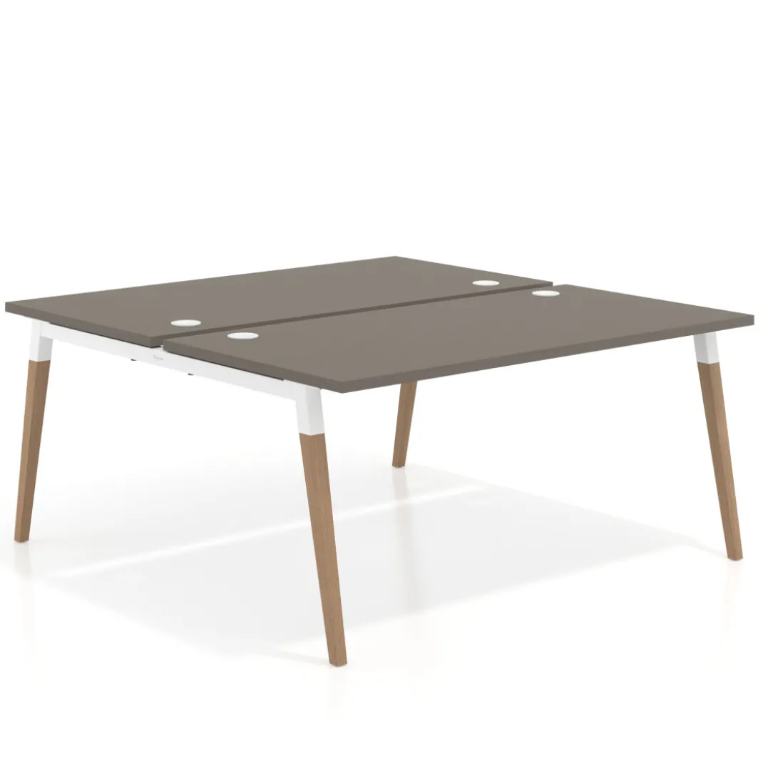 Mesa de oficina multipuesto Arki fondo 166 cm, sobre recto