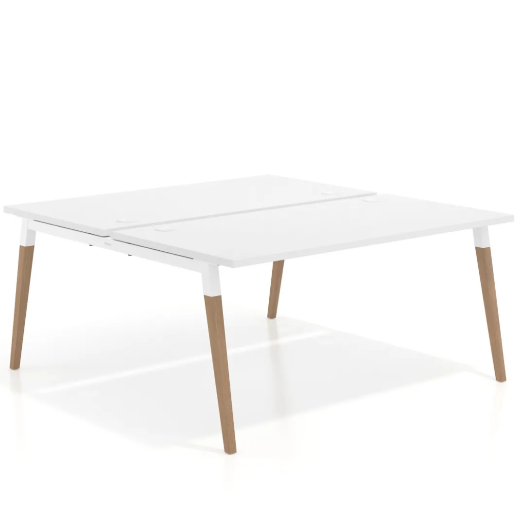 Mesa de oficina multipuesto Arki fondo 166 cm, sobre recto