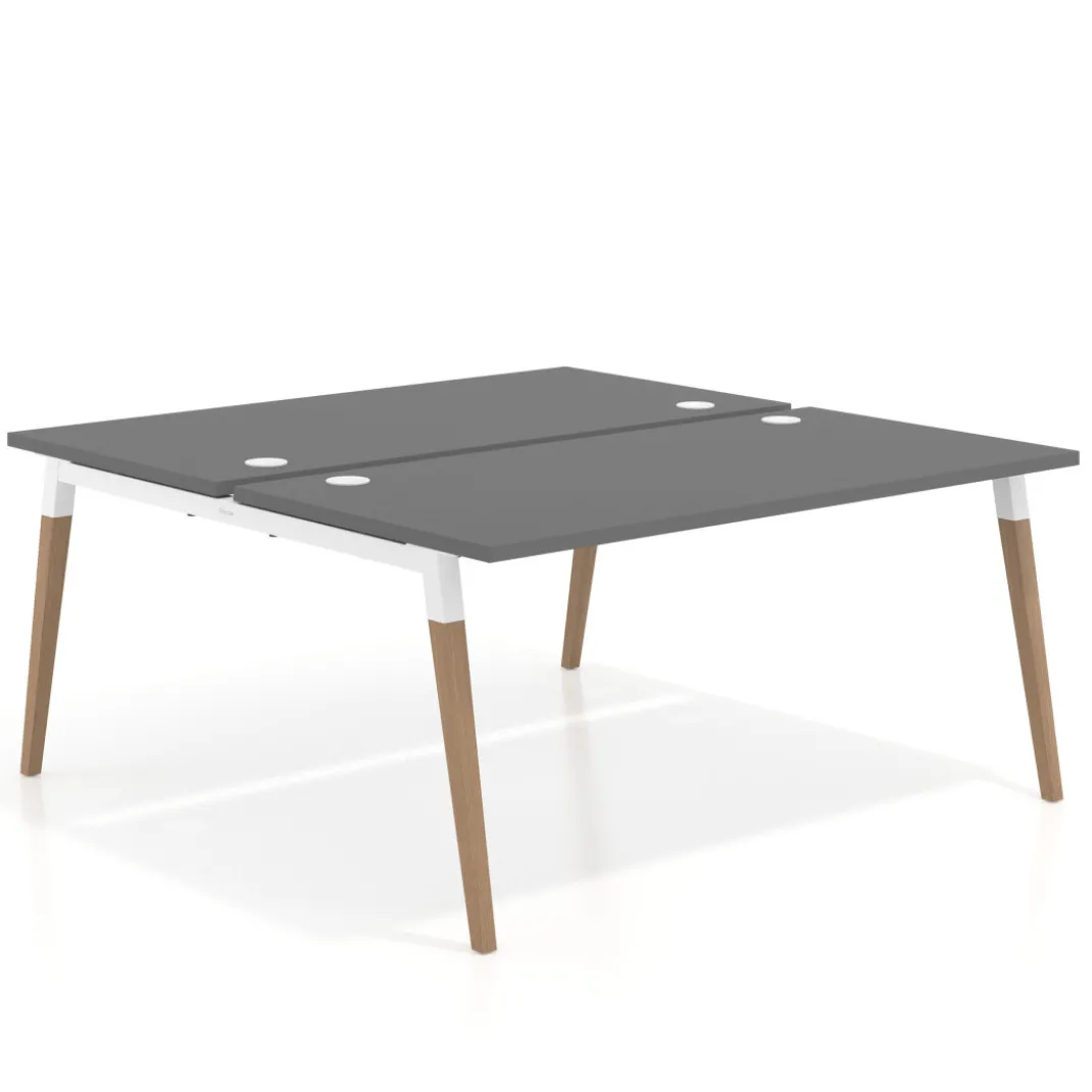 Mesa de oficina multipuesto Arki fondo 166 cm, sobre recto