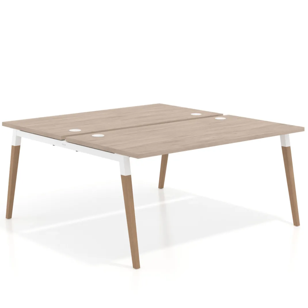 Mesa de oficina multipuesto Arki fondo 166 cm, sobre recto