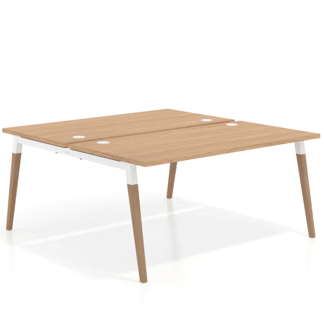 Mesa de oficina multipuesto Arki fondo 166 cm, sobre recto