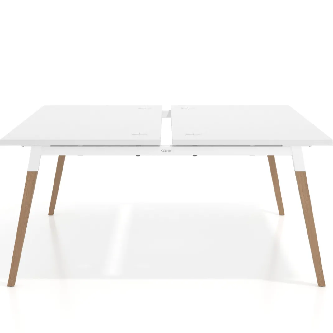 Mesa de oficina multipuesto Arki fondo 166 cm, sobre recto