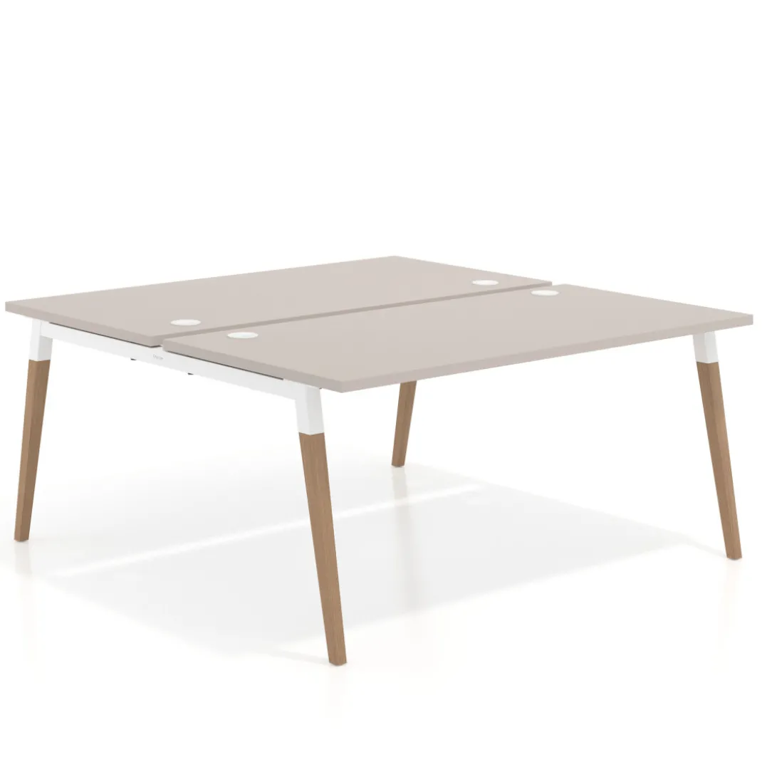 Mesa de oficina multipuesto Arki fondo 166 cm, sobre recto