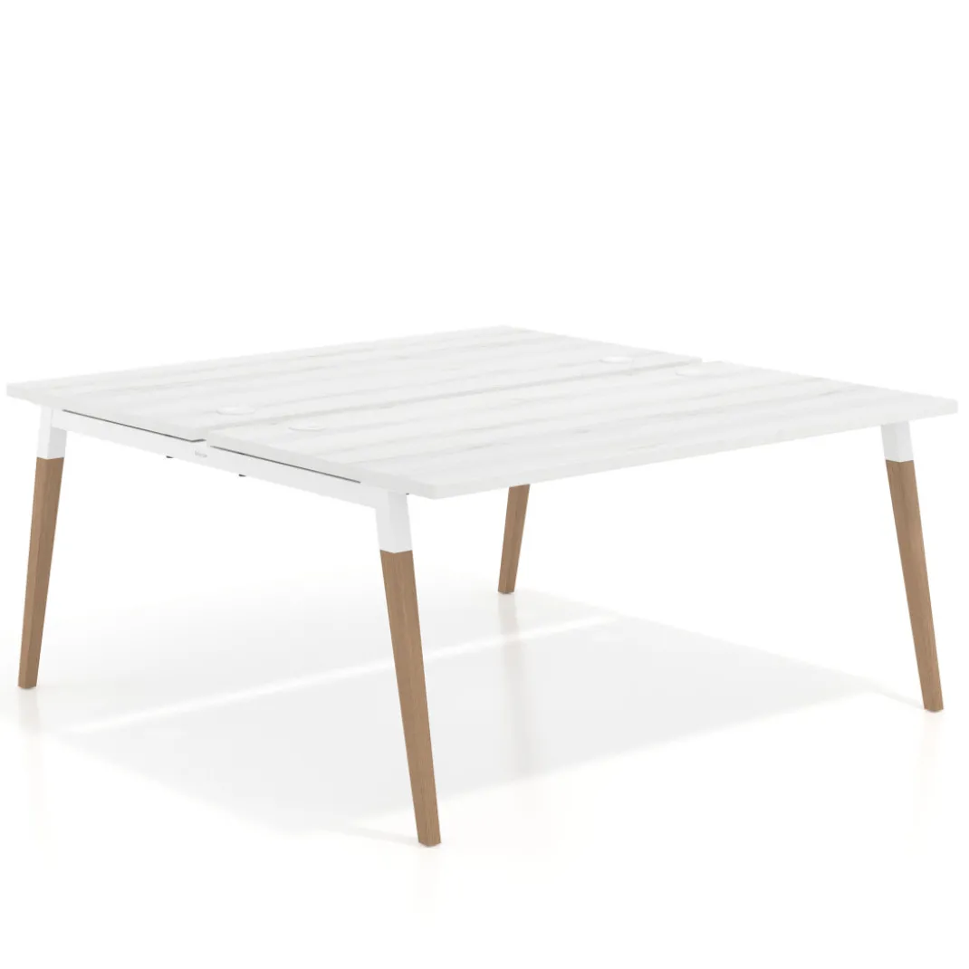 Mesa de oficina multipuesto Arki fondo 166 cm, sobre recto