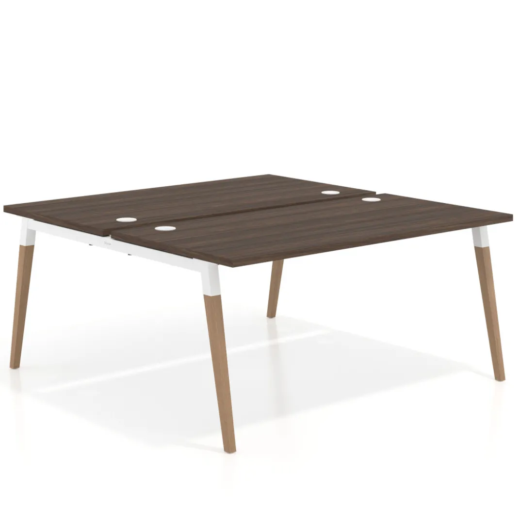 Mesa de oficina multipuesto Arki fondo 166 cm, sobre recto