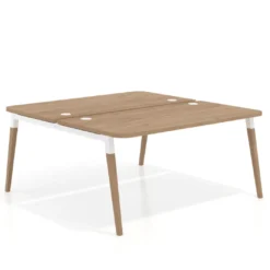 Mesa de oficina multipuesto Arki fondo 166 cm, sobre curvo