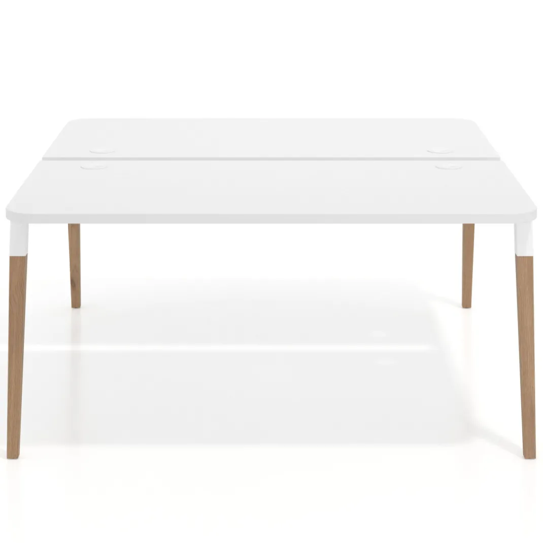 Mesa de oficina multipuesto Arki fondo 166 cm, sobre curvo