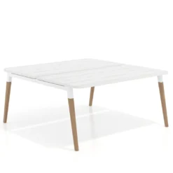 Mesa de oficina multipuesto Arki fondo 166 cm, sobre curvo