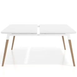 Mesa de oficina multipuesto Arki fondo 166 cm, sobre curvo
