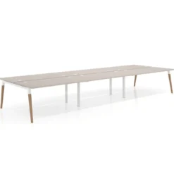 Mesa de oficina multipuesto Arki triple, fondo 166 cm, sobre recto