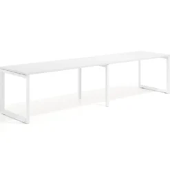 Mesa de oficina progresiva Delta doble, fondo 80cm, estructura blanca