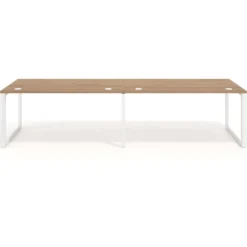 Mesa de oficina progresiva Delta doble, fondo 80cm, estructura blanca