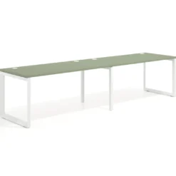 Mesa de oficina progresiva Delta doble, fondo 80cm, estructura blanca