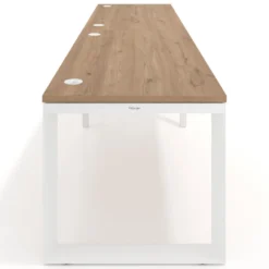 Mesa de oficina progresiva Delta doble, fondo 80cm, estructura blanca