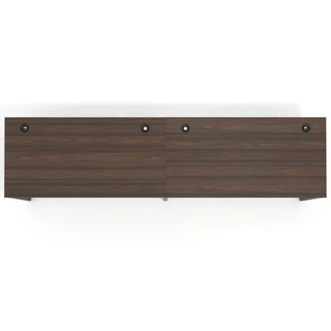 Mesa de oficina progresiva Delta doble, fondo 80cm, estructura negra