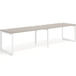 Mesa de oficina progresiva Delta doble, fondo 80cm, estructura blanca