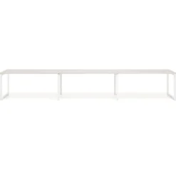 Mesa de oficina progresiva Delta triple, fondo 80cm, estructura blanca