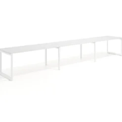 Mesa de oficina progresiva Delta triple, fondo 80cm, estructura blanca