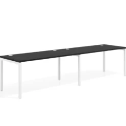 Mesa de oficina progresiva doble Kube, fondo 80cm, estructura blanca